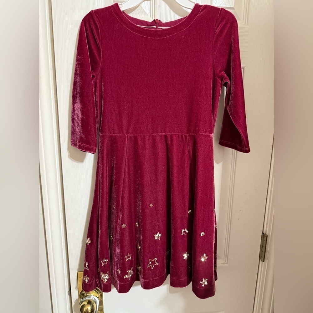 Boden Girls Velvet Stars Dress